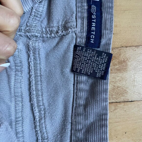 VTG Y2K So GSJC Stretch Gray Corduroy Flares | Indie Sleaze Low Rise 2000s Pants - Picture 9 of 11